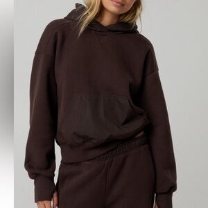 Aerie Cloud Fleece Hoodie Sweatshirt Deep Earth Size Medium, NWT